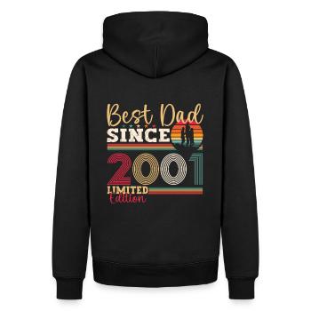 Meilleur père pour hommes depuis 2001 Cadeau de fête des pères Amusant - Sweat à capuche Premium bio Homme - noir - Dos - Nico (187cm)