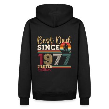 Meilleur père pour hommes depuis 1977 Fête des Pères Cadeau Amusant - Sweat à capuche Premium bio Homme - noir - Dos - Nico (187cm)