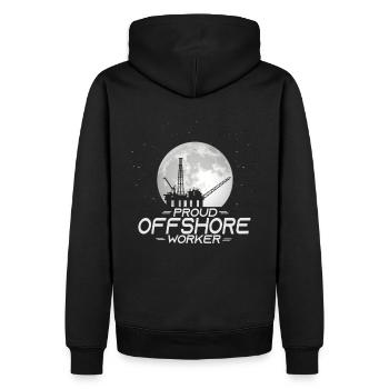 Fier travailleur offshore - Sweat à capuche Premium bio Homme - noir - Dos - Nico (187cm)