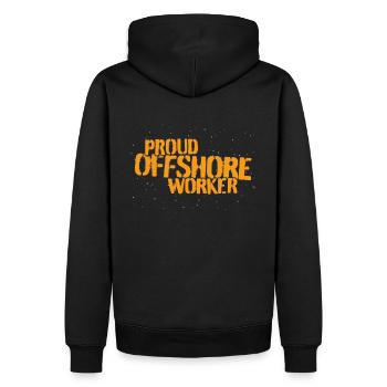 Fier travailleur offshore - Sweat à capuche Premium bio Homme - noir - Dos - Nico (187cm)