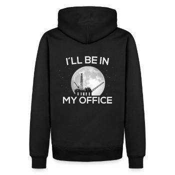 I´ll be in my office - Männer Premium Bio Hoodie - Schwarz - Hinten - Nico (187cm)