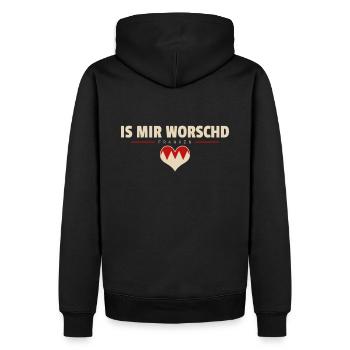 Is mir worschd - Franken fränkisch fränggisch - Männer Premium Bio Hoodie - Schwarz - Hinten - Nico (187cm)