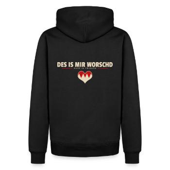 Des is mir worschd - Franken fränkisch fränggisch - Männer Premium Bio Hoodie - Schwarz - Hinten - Nico (187cm)