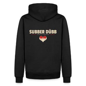 Subber Dübb - Franken fränkisch fränggisch - Männer Premium Bio Hoodie - Schwarz - Hinten - Nico (187cm)