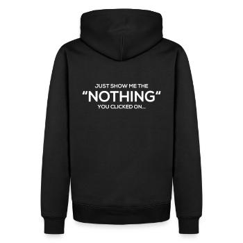 Montrez-moi le rien sur lequel vous avez cliqué - Sweat à capuche Premium bio Homme - noir - Dos - Nico (187cm)