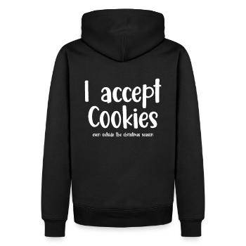 J’accepte les cookies même en dehors de la saison de Noël - Sweat à capuche Premium bio Homme - noir - Dos - Nico (187cm)