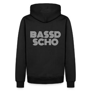 Bassd scho - Franken fränkisch fränggisch Geschenk - Männer Premium Bio Hoodie - Schwarz - Hinten - Nico (187cm)