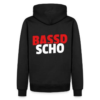 Bassd scho - Franken fränkisch fränggisch Geschenk - Männer Premium Bio Hoodie - Schwarz - Hinten - Nico (187cm)