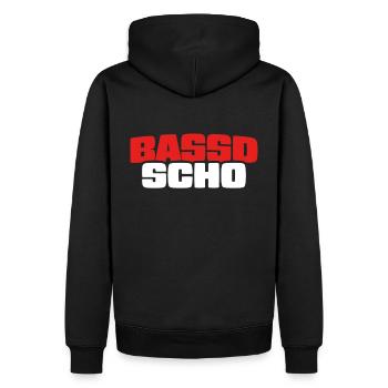 Bassd scho - Franken fränkisch fränggisch Geschenk - Männer Premium Bio Hoodie - Schwarz - Hinten - Nico (187cm)