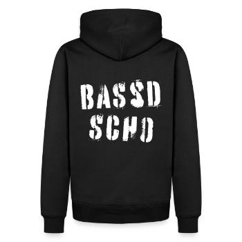 Bassd scho - Franken fränkisch fränggisch Geschenk - Männer Premium Bio Hoodie - Schwarz - Hinten - Nico (187cm)