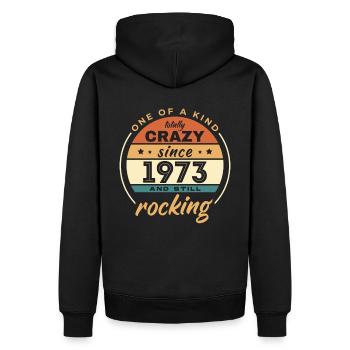 Unique en son genre totalement fou depuis 1973 Rocking - Sweat à capuche Premium bio Homme - noir - Dos - Nico (187cm)
