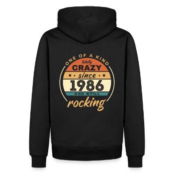 Unique en son genre totalement fou depuis 1986 Rocking - Sweat à capuche Premium bio Homme - noir - Dos - Nico (187cm)