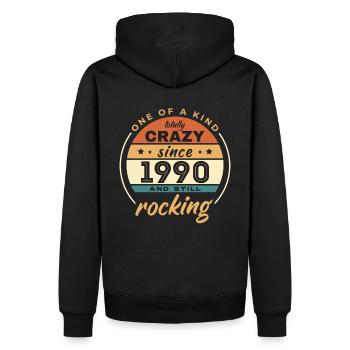 Unique en son genre totalement fou depuis 1990 Rocking - Sweat à capuche Premium bio Homme - noir - Dos - Nico (187cm)