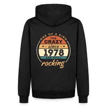 Unique en son genre totalement fou depuis 1978 Rocking - Sweat à capuche Premium bio Homme - noir - Dos - Nico (187cm)