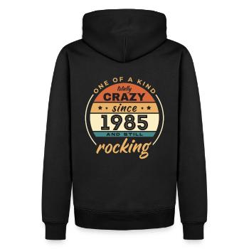 Unique en son genre totalement fou depuis 1985 Rocking - Sweat à capuche Premium bio Homme - noir - Dos - Nico (187cm)