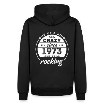 Unique en son genre totalement fou depuis 1973 Rocking - Sweat à capuche Premium bio Homme - noir - Dos - Nico (187cm)