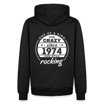 Unique en son genre totalement fou depuis 1974 Rocking - Sweat à capuche Premium bio Homme - noir - Dos - Nico (187cm)