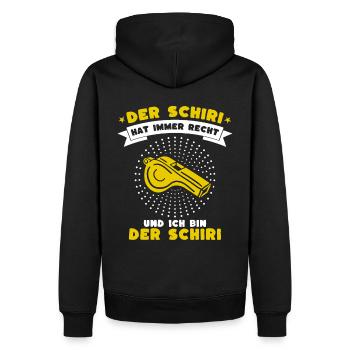 Der Schiedsrichter hat immer Recht - Männer Premium Bio Hoodie - Schwarz - Hinten - Nico (187cm)
