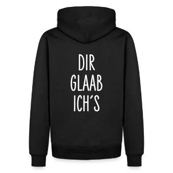 Dir Glaab ich´s - Franken fränkisch fränggisch - Männer Premium Bio Hoodie - Schwarz - Hinten - Nico (187cm)