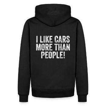 I Like Cars More Than People! - Men’s Premium Organic Hoodie - black - Back - Nico (187cm)