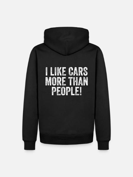 I Like Cars More Than People! - Männer Premium Bio Hoodie - Schwarz