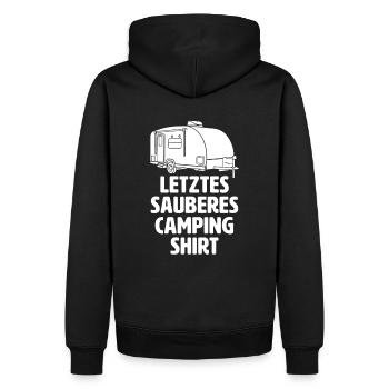 Letztes Sauberes Camping Shirt Wohnmobil Camper - Männer Premium Bio Hoodie - Schwarz - Hinten - Nico (187cm)