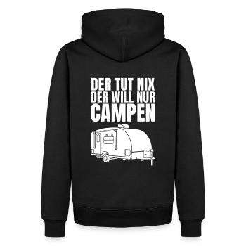 Der Tut Nix Der Will Nur Campen Camper Camping - Männer Premium Bio Hoodie - Schwarz - Hinten - Nico (187cm)