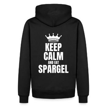 Keep Calm And Eat Spargel Vegan Gemüse - Männer Premium Bio Hoodie - Schwarz - Hinten - Nico (187cm)