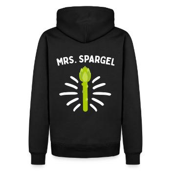 Mrs. Spargel Spargelflüsterin Vegan Gemüse - Männer Premium Bio Hoodie - Schwarz - Hinten - Nico (187cm)