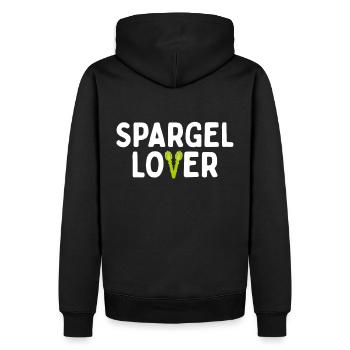 Spargel Lover Spargellover Vegan Gemüse - Männer Premium Bio Hoodie - Schwarz - Hinten - Nico (187cm)