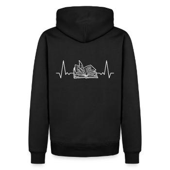 Books Book ECG Pulse Rate - Men’s Premium Organic Hoodie - black - Back - Nico (187cm)