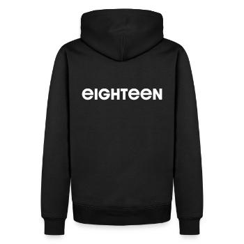 18 et enfin 18e anniversaire | 18 ans d’âge légal - Sweat à capuche Premium bio Homme - noir - Dos - Nico (187cm)