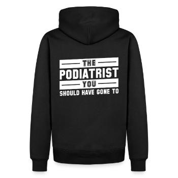 Podiatre Podologue Podification Pédicure Podiatrie Cadeaux - Sweat à capuche Premium bio Homme - noir - Dos - Nico (187cm)