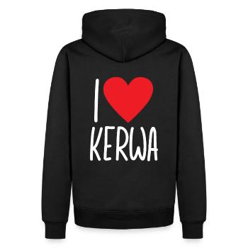 i love Kerwa Kirchweih Volksfest Kirmes Rummel - Männer Premium Bio Hoodie - Schwarz - Hinten - Nico (187cm)