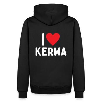i love Kerwa Kirchweih Volksfest Kirmes Rummel - Männer Premium Bio Hoodie - Schwarz - Hinten - Nico (187cm)