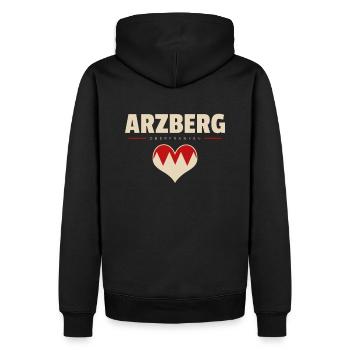Arzberg Arzberch Dorf Stadt Fichtelgebirge - Männer Premium Bio Hoodie - Schwarz - Hinten - Nico (187cm)