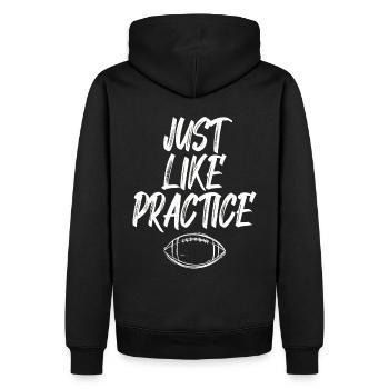 Tout comme la pratique du football américain - Sweat à capuche Premium bio Homme - noir - Dos - Nico (187cm)