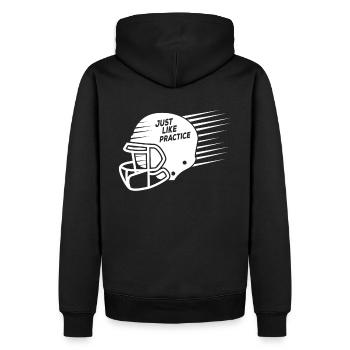 Tout comme la pratique du football américain - Sweat à capuche Premium bio Homme - noir - Dos - Nico (187cm)