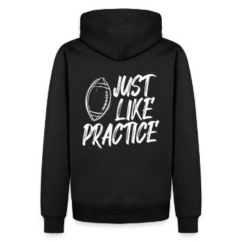 Tout comme la pratique du football américain - Sweat à capuche Premium bio Homme - noir - Dos - Nico (187cm)