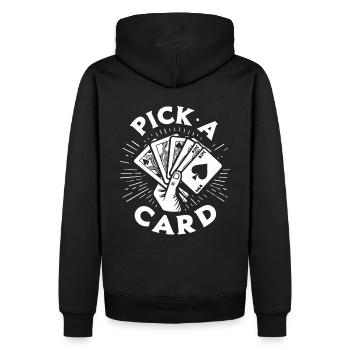 Choisissez une carte - cadeau magique pour les magiciens - Sweat à capuche Premium bio Homme - noir - Dos - Nico (187cm)