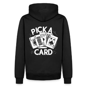 Choisissez une carte - cadeau magique pour les magiciens - Sweat à capuche Premium bio Homme - noir - Dos - Nico (187cm)