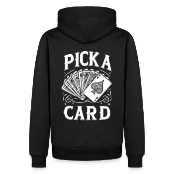 Choisissez une carte - cadeau magique pour les magiciens - Sweat à capuche Premium bio Homme - noir - Dos - Nico (187cm)