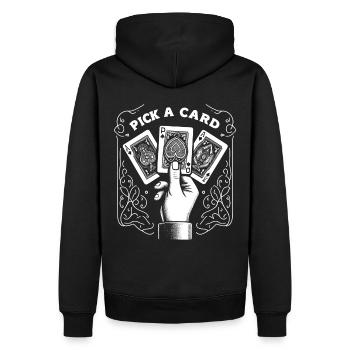 Choisissez une carte - cadeau magique pour les magiciens - Sweat à capuche Premium bio Homme - noir - Dos - Nico (187cm)