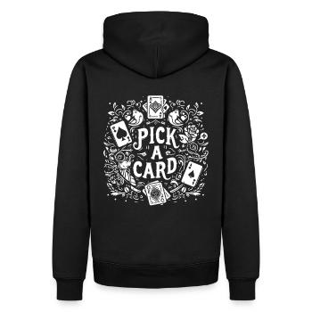 Choisissez une carte - cadeau magique pour les magiciens - Sweat à capuche Premium bio Homme - noir - Dos - Nico (187cm)