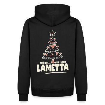 Früher war mehr Lametta - Männer Premium Bio Hoodie - Schwarz - Hinten - Nico (187cm)