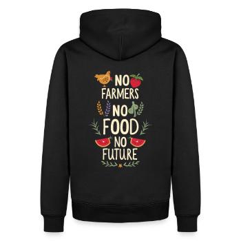 Pas d’agriculteurs, pas de nourriture, pas d’avenir, d’agriculteur, d’agriculteur - Sweat à capuche Premium bio Homme - noir - Dos - Nico (187cm)