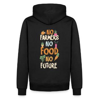 Pas d’agriculteurs, pas de nourriture, pas d’avenir, d’agriculteur, d’agriculteur - Sweat à capuche Premium bio Homme - noir - Dos - Nico (187cm)