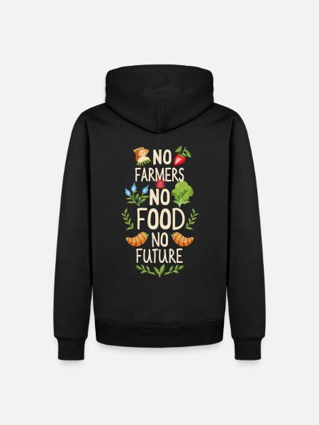 Pas d’agriculteurs, pas de nourriture, pas d’avenir, d’agriculteur, d’agriculteur - Sweat à capuche Premium bio Homme - noir