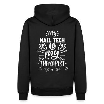 My Tech Nail Is My Therapist Nail Art - Men’s Premium Organic Hoodie - black - Back - Nico (187cm)