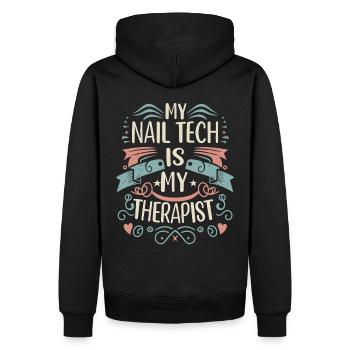 My Tech Nail est mon nail art de thérapeute - Sweat à capuche Premium bio Homme - noir - Dos - Nico (187cm)